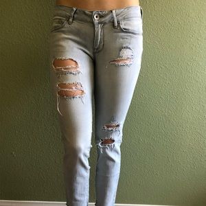 PACSUN Destroyed Skinny Ankle Jeans